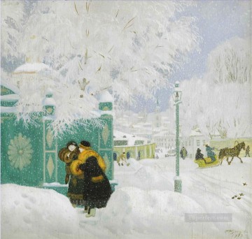 冬景色 ボリス・ミハイロヴィチ・クストーディエフ Oil Paintings
